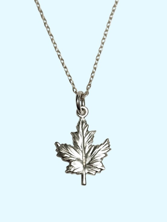Jewelry - Sterling Silver Maple Leaf Pendant Necklace